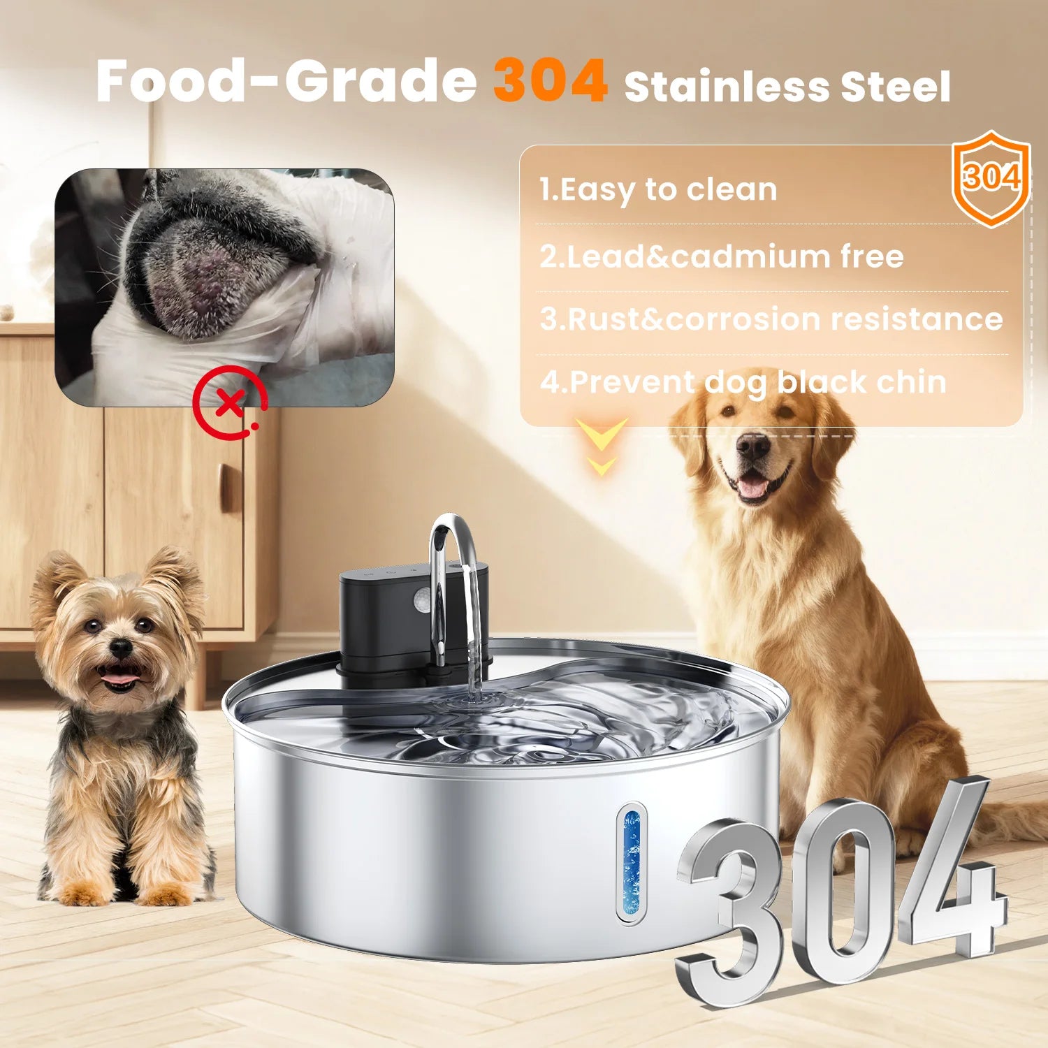 Stainless Steel Pet Water Fountain