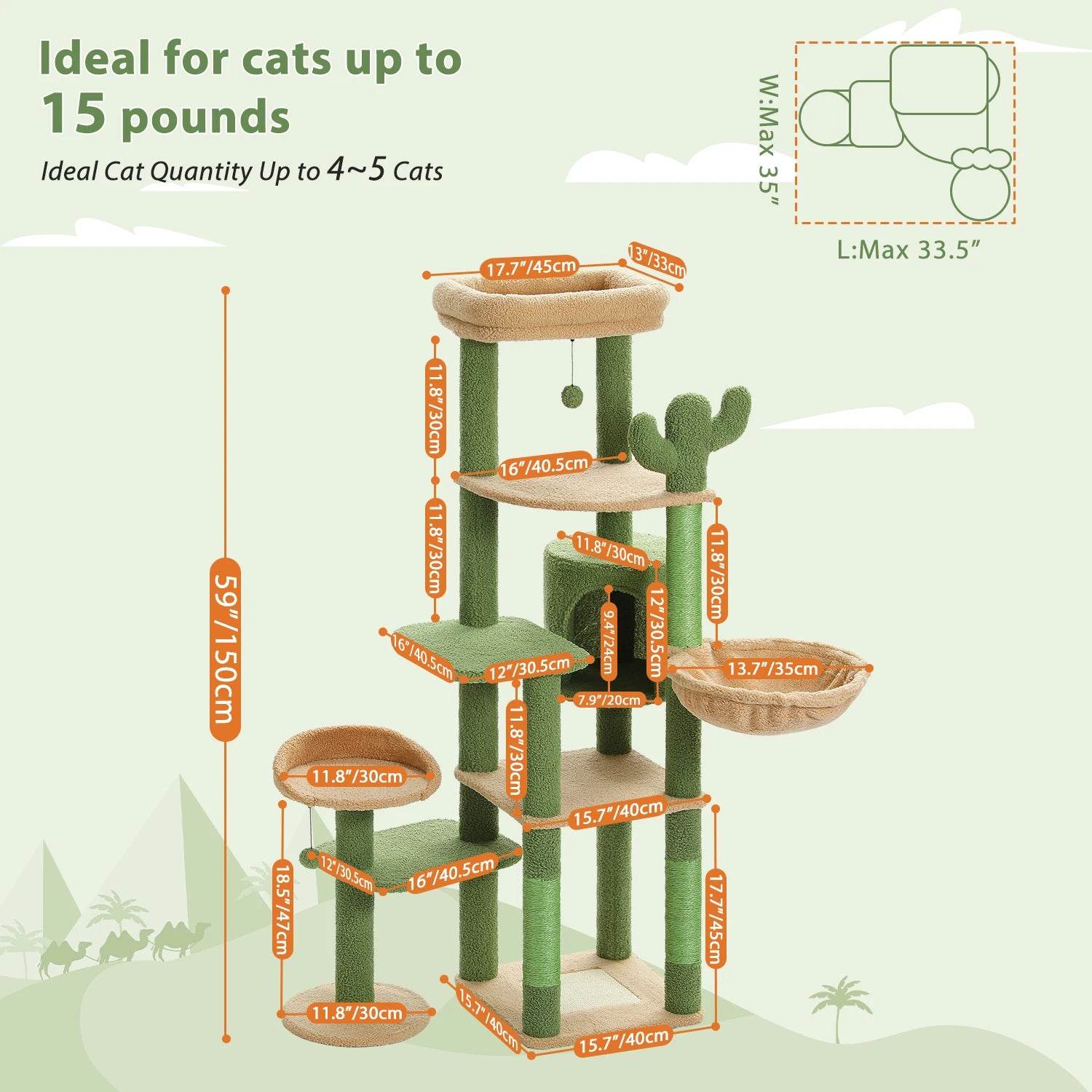 Multi-Level Cat Tree with Hammock