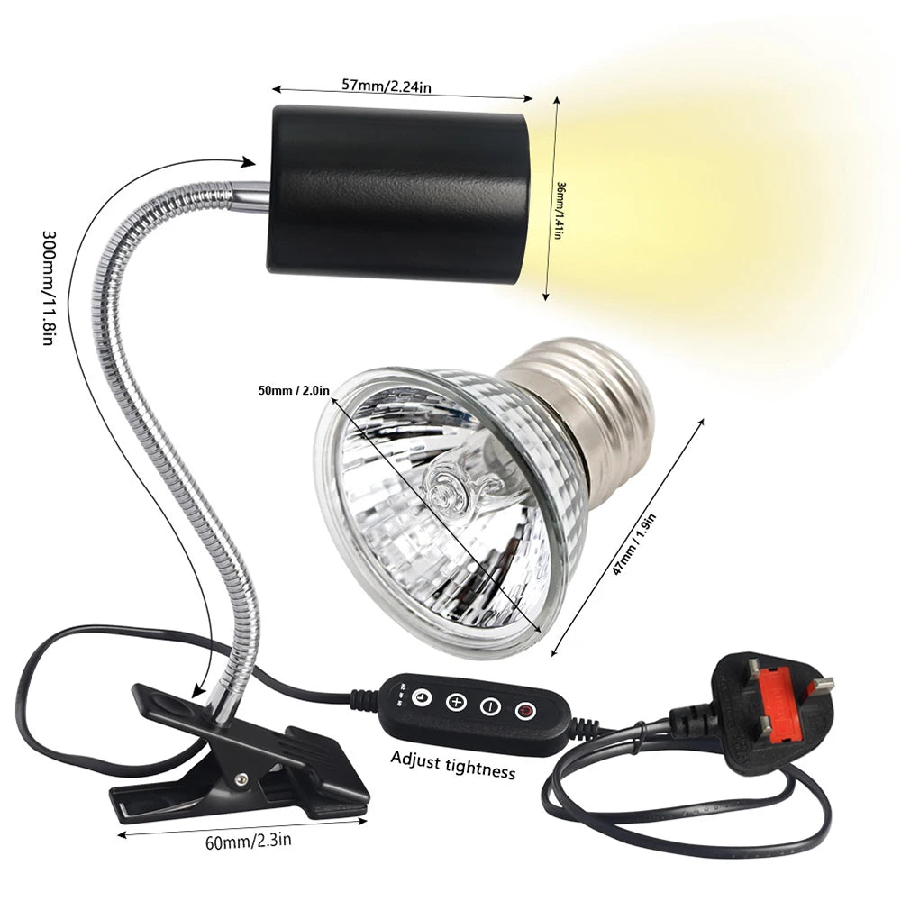 Dimmable Clip-on Reptile Heat Lamp