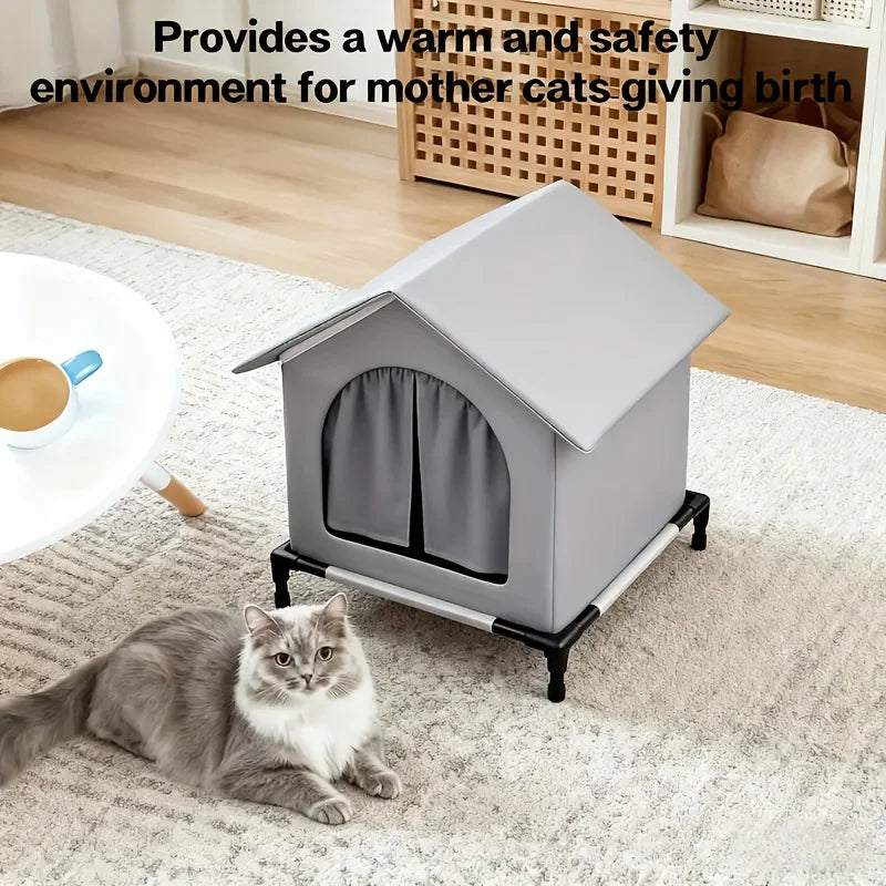 Insulated Outdoor Cat House with Stand