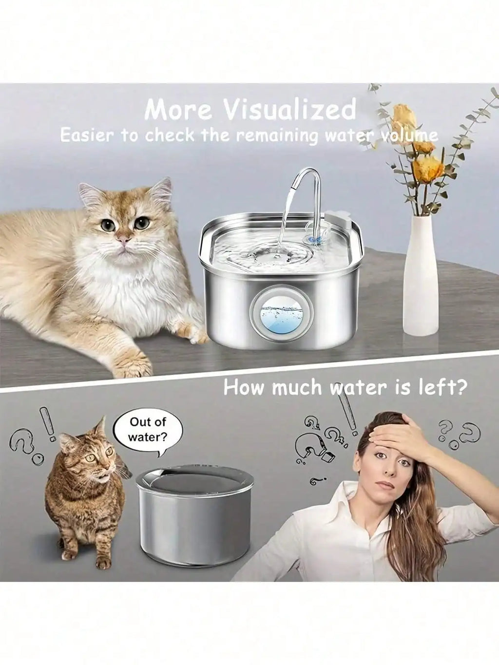 Stainless Steel Pet Water Fountain