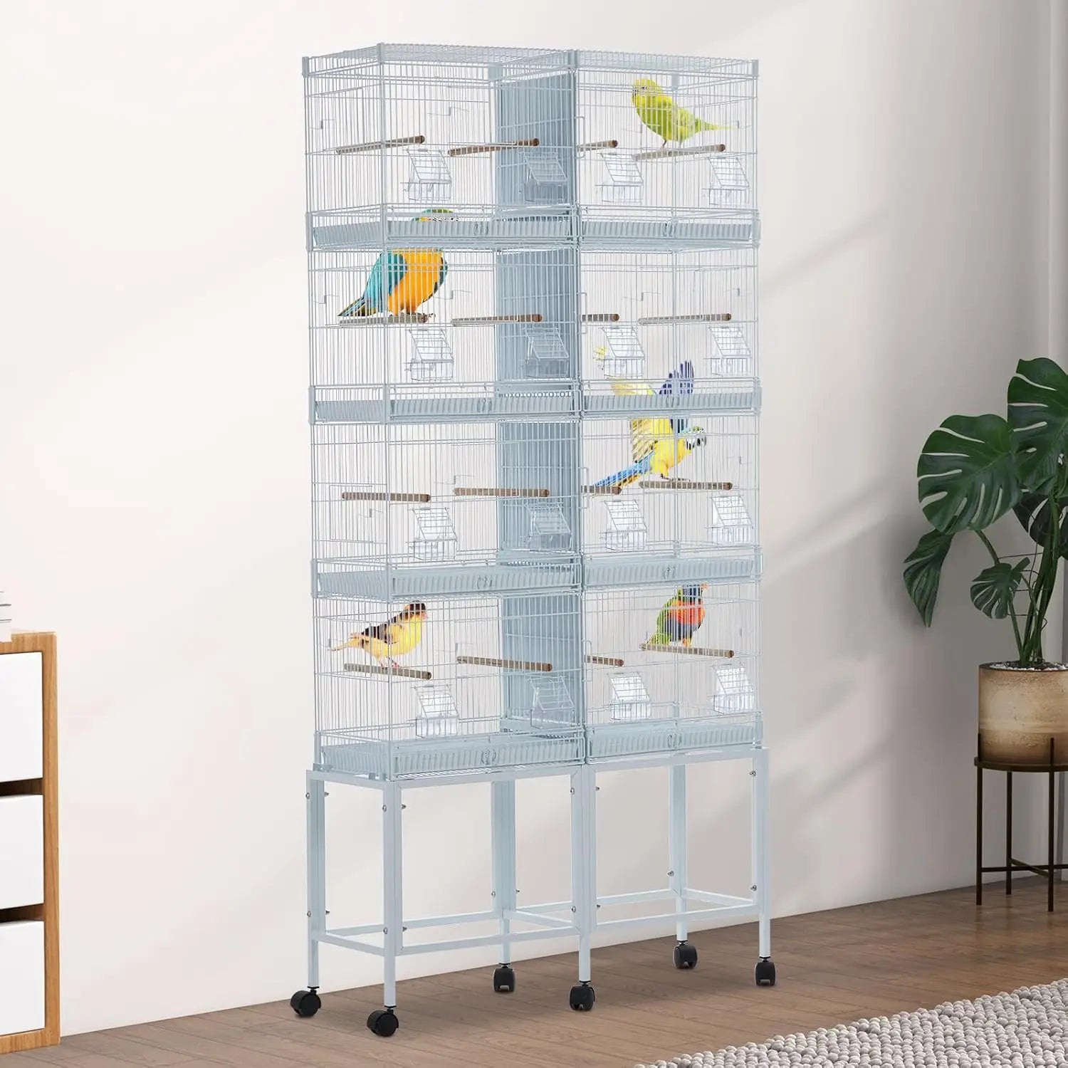 Stackable Center Divided Bird Cage