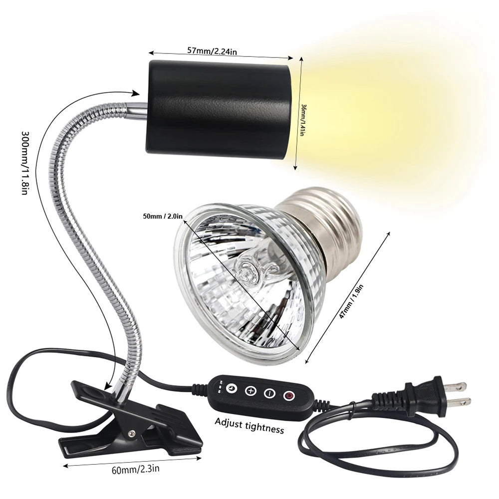 Dimmable Clip-on Reptile Heat Lamp