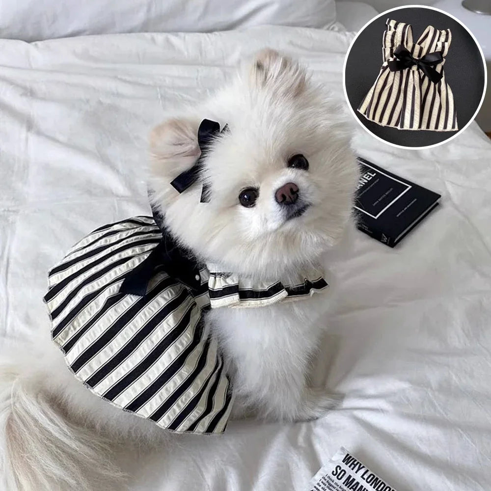 Striped Dog Princess Dress