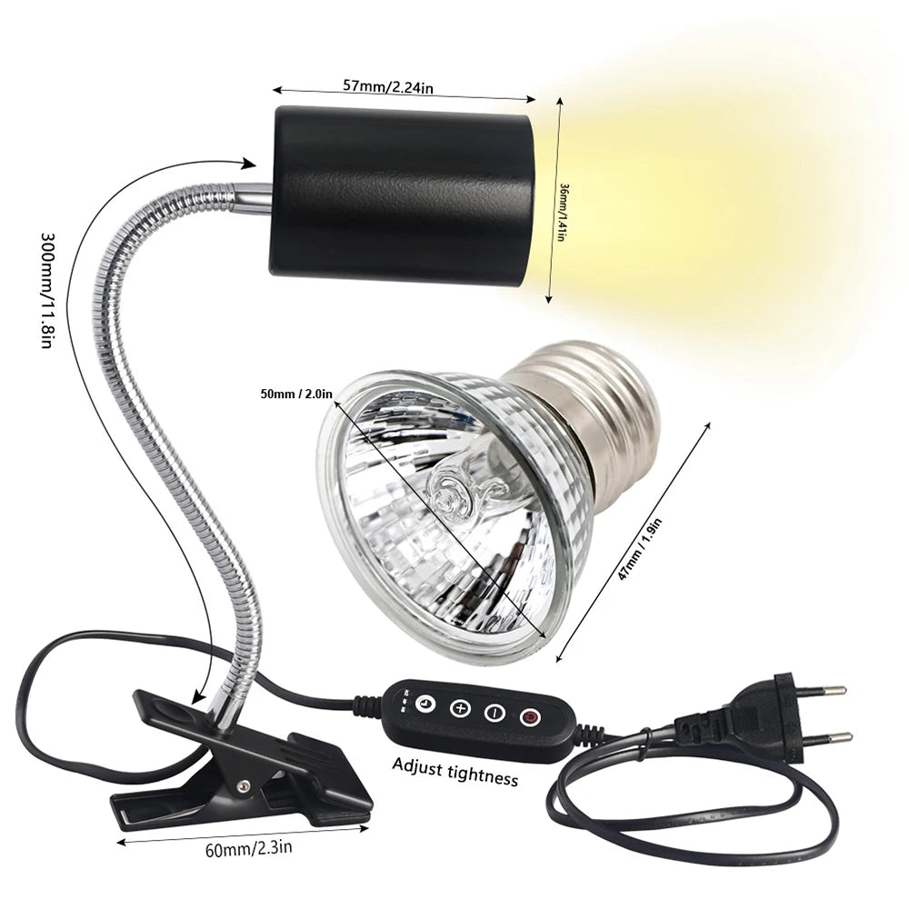 Dimmable Clip-on Reptile Heat Lamp