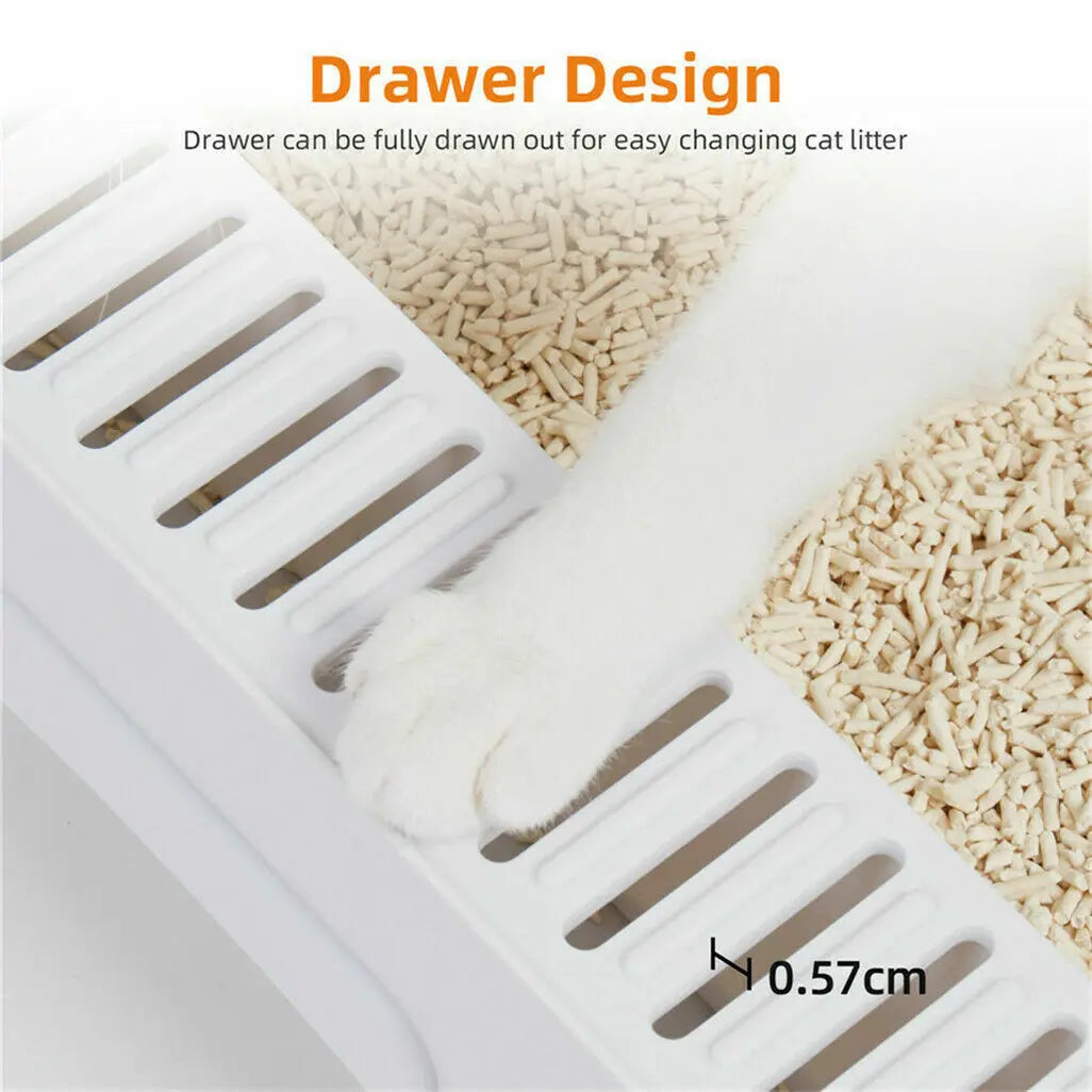 Enclosed Litter Box with Scoop and Tray Sifting