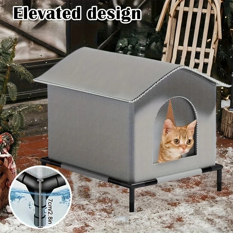 Insulated Outdoor Cat House with Stand