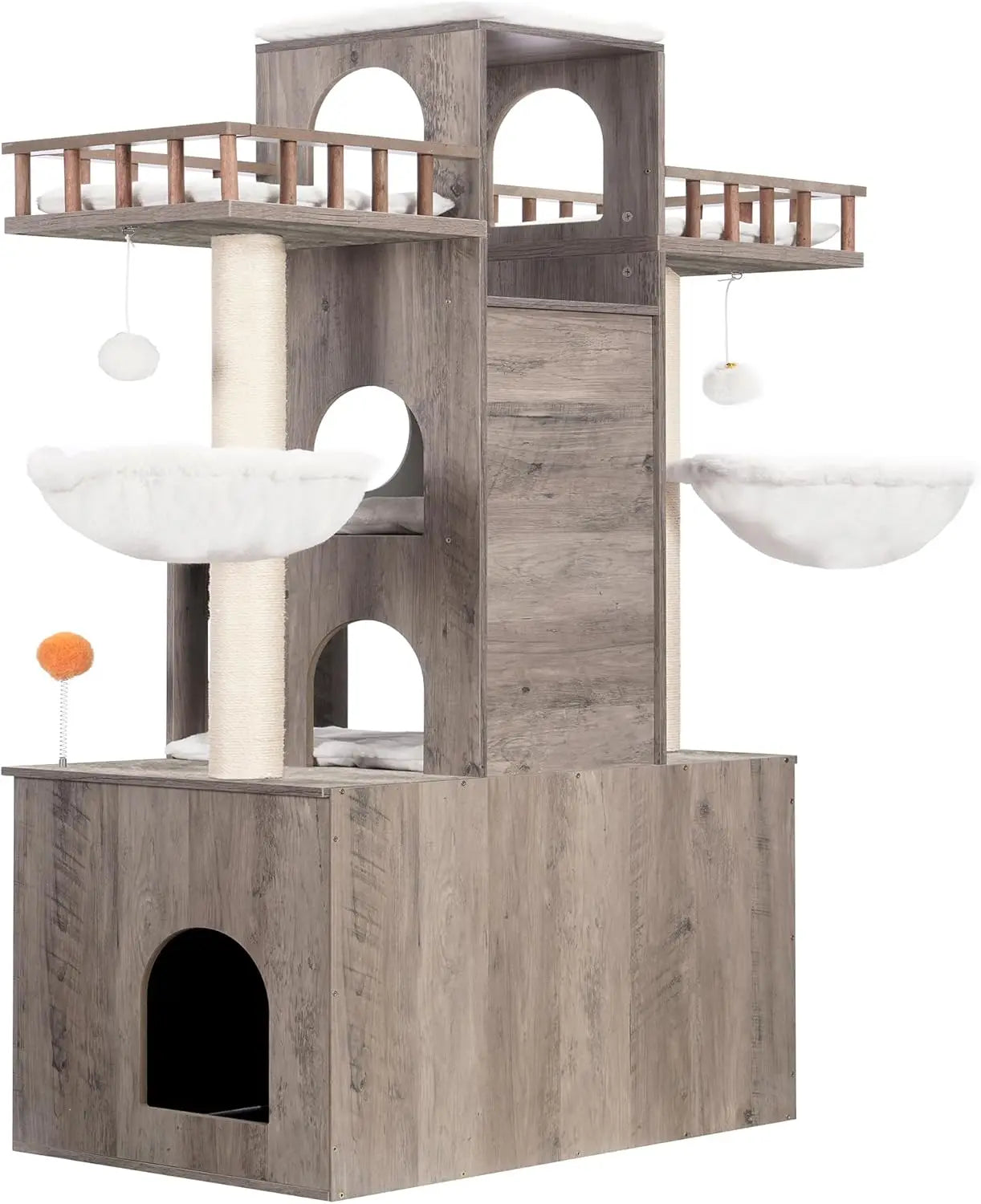 Cat Tree with Litter Box Enclosure